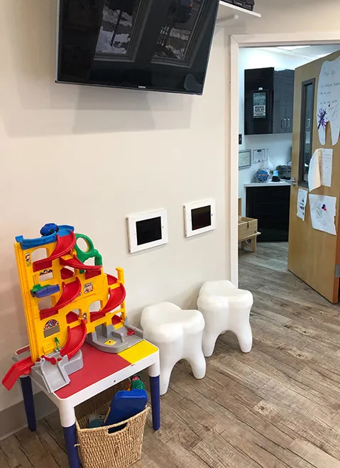 child sized tooth chairs and games